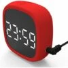 LED Digital Travel Snooze Despertador Atenuación Toque Fácil De Almacenar Imán Reloj Electrónico Pantalla Grande Reloj De Control De Voz De Silicona - Rojo -Trio Ventas 100348351 1