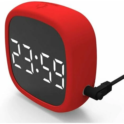 LED Digital Travel Snooze Despertador Atenuación Toque Fácil De Almacenar Imán Reloj Electrónico Pantalla Grande Reloj De Control De Voz De Silicona - Rojo 3 LED Digital Travel Snooze Despertador Atenuación Toque Fácil De Almacenar Imán Reloj Electrónico Pantalla Grande Reloj De Control De Voz De Silicona - Rojo