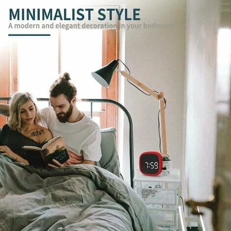 LED Digital Travel Snooze Despertador Atenuación Toque Fácil De Almacenar Imán Reloj Electrónico Pantalla Grande Reloj De Control De Voz De Silicona - Rojo 5 LED Digital Travel Snooze Despertador Atenuación Toque Fácil De Almacenar Imán Reloj Electrónico Pantalla Grande Reloj De Control De Voz De Silicona - Rojo - Imagen 3