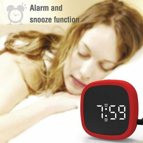 LED Digital Travel Snooze Despertador Atenuación Toque Fácil De Almacenar Imán Reloj Electrónico Pantalla Grande Reloj De Control De Voz De Silicona - Rojo 6 LED Digital Travel Snooze Despertador Atenuación Toque Fácil De Almacenar Imán Reloj Electrónico Pantalla Grande Reloj De Control De Voz De Silicona - Rojo - Imagen 4