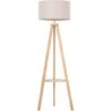 HOMCOM Lámpara De Pie De Madera E27 40W Pulsador De Pie Base Trípode 154 Cm Moderna -Trio Ventas 10558768 1