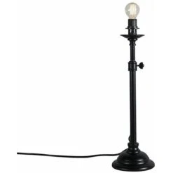 QAZQA Rústico Lámpara De Mesa Clásica Negra Ajustable Sin Pantalla - Accia Acero Alargada Adecuado Para LED Max. 1 X 40 Watt