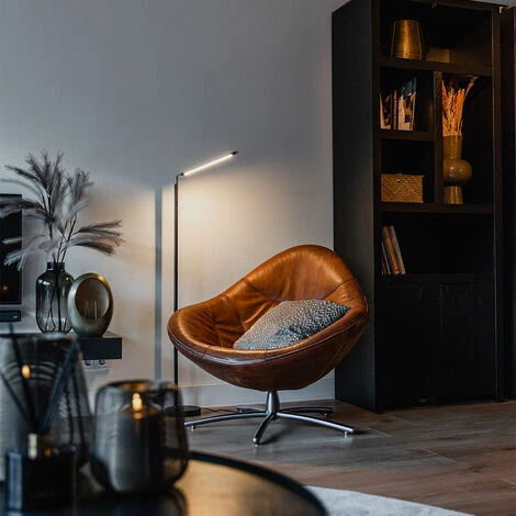 QAZQA Moderno Lámpara De Pie Moderna Negra Con LED Y Dimmer Táctil - Berdien Acero Alargada Incluye LED Max. 1 X 6 Watt 4 QAZQA Moderno Lámpara De Pie Moderna Negra Con LED Y Dimmer Táctil - Berdien Acero Alargada Incluye LED Max. 1 X 6 Watt - Imagen 2