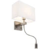 QAZQA + Moderno Aplique Acero Brazo Lectura Pantalla Crema - BERGAMO Textil /Acero Cuadrada /Rectangular Incluye LED Max. 1 X 3 Watt 1 QAZQA + Moderno Aplique Acero Brazo Lectura Pantalla Crema - BERGAMO Textil /Acero Cuadrada /Rectangular Incluye LED Max. 1 X 3 Watt -Trio Ventas 12338132 1