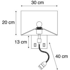 QAZQA + Moderno Aplique Acero Brazo Lectura Pantalla Crema - BERGAMO Textil /Acero Cuadrada /Rectangular Incluye LED Max. 1 X 3 Watt -Trio Ventas 12338132 3