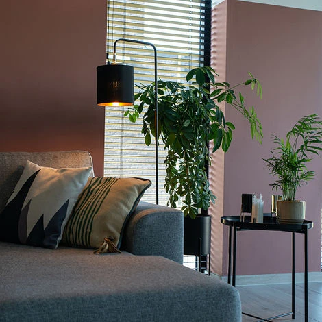 QAZQA + Moderno Lámpara De Pie Moderna Negra - LOFTY Acero /Textil Redonda /Alargada /Cilíndra Adecuado Para LED Max. 1 X 60 Watt 4 QAZQA + Moderno Lámpara De Pie Moderna Negra - LOFTY Acero /Textil Redonda /Alargada /Cilíndra Adecuado Para LED Max. 1 X 60 Watt - Imagen 2