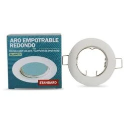 Aro Empotrable Circular Fijo Para Bombilla GU10 / GU5.3 Blanco -Trio Ventas 13198258 4