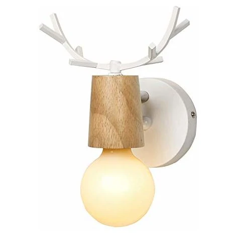Loft (Blanco)Lámpara De Pared Creativa De Ciervo Metal Madera E27 Aplique De Pared Para Casa Niño Dormitorio Hotel Bar Restaurante (Blanco) 3 Loft (Blanco)Lámpara De Pared Creativa De Ciervo Metal Madera E27 Aplique De Pared Para Casa Niño Dormitorio Hotel Bar Restaurante (Blanco)
