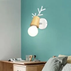 Loft (Blanco)Lámpara De Pared Creativa De Ciervo Metal Madera E27 Aplique De Pared Para Casa Niño Dormitorio Hotel Bar Restaurante (Blanco) 8 Loft (Blanco)Lámpara De Pared Creativa De Ciervo Metal Madera E27 Aplique De Pared Para Casa Niño Dormitorio Hotel Bar Restaurante (Blanco) -Trio Ventas 14942509 2