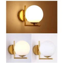 Aplique De Pared Moderna Cortina De Cristal Del Globo E27 Apliques De Pared Interior Para Baño Dormitorio Pasillo (Dorado) -Trio Ventas 14942535 3