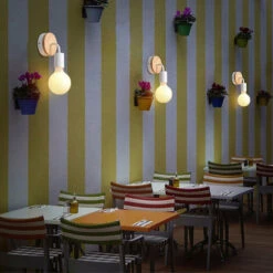 Apliques De Pared Moderno Creativo De Madera Vintage Lámpara De Pared De Hierro Forjado E27 40W De Montaje En Pared Lámpara De Cabecera De Luz De Lectura Para Dormitorio Salón (Blanco) -Trio Ventas 15240358 3