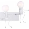 2 Cabeza Creativo Vintage Apliques De Pared Metal Industrial Retro Lámpara De Pared Base De Hierro Art Deco E27 Base Para Bar Dormitorio Cocina Restaurante Cafetería Pasillo (Blanco) -Trio Ventas 15240368 1