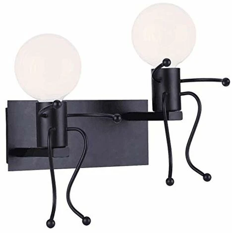 2 Cabeza Creativo Vintage Apliques De Pared Metal Industrial Retro Lámpara De Pared Base De Hierro Art Deco E27 Base Para Bar Dormitorio Cocina Restaurante Cafetería Pasillo (Negro) 3 2 Cabeza Creativo Vintage Apliques De Pared Metal Industrial Retro Lámpara De Pared Base De Hierro Art Deco E27 Base Para Bar Dormitorio Cocina Restaurante Cafetería Pasillo (Negro)
