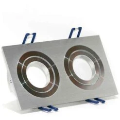 Spot 2 Aros Rectangular X2 Focos Níquel Basculante