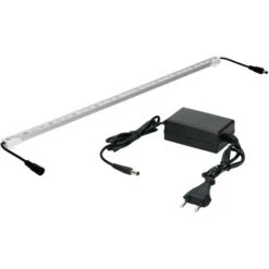ECD Germany Tira De 30 LED Impermeable 0,5m + Fuente De Alimentación 12V + Cinta Impermeable Empotrable Blanco Cálido 3000K 315 Lumens