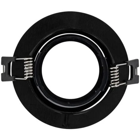Aro Downlight Circular Basculante Para Bombilla LED GU10 / GU5.3 Corte Ø 70 Mm Negro. 6 Aro Downlight Circular Basculante Para Bombilla LED GU10 / GU5.3 Corte Ø 70 Mm Negro. - Imagen 4
