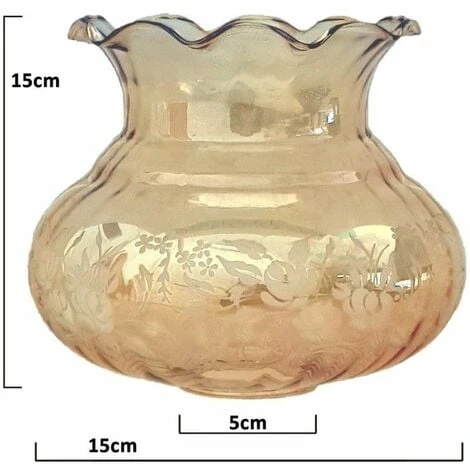 Tulipa De Cristal SEVILLA ÁMBAR 15x15cm Con Boca De 5cm 4 Tulipa De Cristal SEVILLA ÁMBAR 15x15cm Con Boca De 5cm - Imagen 2