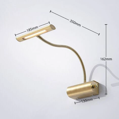 LED Lámpara De Pared 'Rakel' (Moderno) En Dorado Hecho De Metal E.o. Para Salón & Comedor (1 Llama,) De Lindby Lámpara Para Cuadros, Aplique 7 LED Lámpara De Pared 'Rakel' (Moderno) En Dorado Hecho De Metal E.o. Para Salón & Comedor (1 Llama,) De Lindby Lámpara Para Cuadros, Aplique - Imagen 5