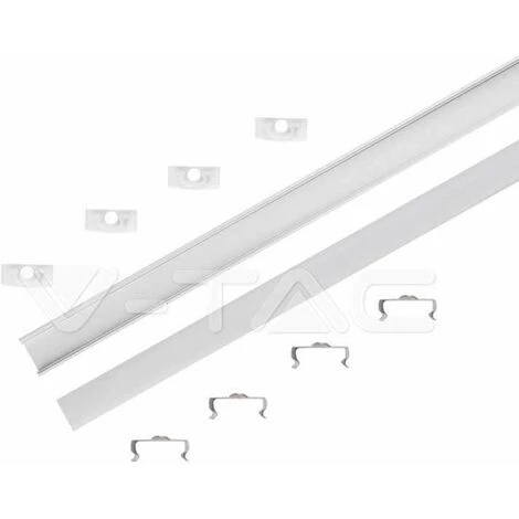 Perfil Aluminio Tira LED En Superficie 2 M - Difusor Plano Milky Cover 7 Perfil Aluminio Tira LED En Superficie 2 M - Difusor Plano Milky Cover - Imagen 5