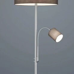 LÚZETE - LÁMPARA DE PIE BROOME C/FLEXO METAL PANTALLA GRIS -Trio Ventas 18033496 4