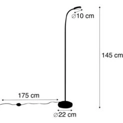 QAZQA Moderno Lámpara De Pie Moderna Negra LED - TRAX Acero /Vidrio Alargada Incluye LED Max. 1 X 5 Watt -Trio Ventas 18384360 3