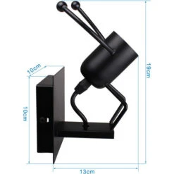 Lámpara De Pared Con Forma De Persona Apliques De Pared Creativa Vívida Lustre Infantil Moderna Para Habitación De Niños, Dormitorio, Pasillo, Restaurante, Cocina Negro -Trio Ventas 19372600 4