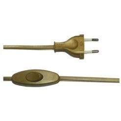 Cable Con Clavija E Interruptor De Paso Dorado 1.5 Metros EDM 23502