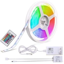B.K.Licht 5m Tira LED Autoadhesiva I Impermeable IP20/44 I 16 RGB Flexibles Multicolor I LED Kit Completo Con Mando A Distancia I Luz Ambiental -Trio Ventas 20100714 5