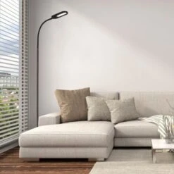 B.K. Licht Lampara De Pie Incl. 8W 600lm Module LED I Función De Memoria I Control Táctil I 3000K - 6000K Blanca-cálida - Blanca-fria -Trio Ventas 20100889 3