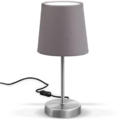 B.K.Licht Lámpara De Mesa Con Pantalla En Tela I Iluminación De Ambiente I Para Escritorio, Dormitorio Y Sala De Estar