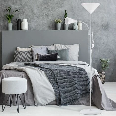 Monzana Lámpara De Pie Lectura Salón Comedor Sofá Brazo Flexible Luz De Lectura 175cm Blanco 4 Monzana Lámpara De Pie Lectura Salón Comedor Sofá Brazo Flexible Luz De Lectura 175cm Blanco - Imagen 2