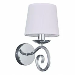 Lámpara Aplique Veracruz 1xe14 Cromo Pantalla Blanca De FABRILAMP. -Trio Ventas 23352310 3