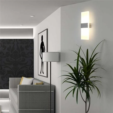 Apliques De Pared Led Simple Lámpara De Pared De Interior 12W Up Down Aplique De Pared Acrílico Moderno Para Sala De Estar Dormitorio Camino Pasillo Escaleras Balcón Blanco Cálido 4 Apliques De Pared Led Simple Lámpara De Pared De Interior 12W Up Down Aplique De Pared Acrílico Moderno Para Sala De Estar Dormitorio Camino Pasillo Escaleras Balcón Blanco Cálido - Imagen 2
