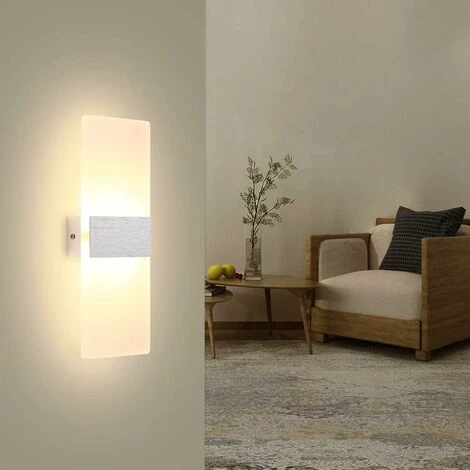 Apliques De Pared Led Simple Lámpara De Pared De Interior 12W Up Down Aplique De Pared Acrílico Moderno Para Sala De Estar Dormitorio Camino Pasillo Escaleras Balcón Blanco Cálido 6 Apliques De Pared Led Simple Lámpara De Pared De Interior 12W Up Down Aplique De Pared Acrílico Moderno Para Sala De Estar Dormitorio Camino Pasillo Escaleras Balcón Blanco Cálido - Imagen 4
