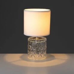 Lámpara De Mesa Tallada Luxury De Cristal Blanca, De ø 15x29 Cm - 9 Lámpara De Mesa Tallada Luxury De Cristal Blanca, De ø 15x29 Cm - -Trio Ventas 24308144 4