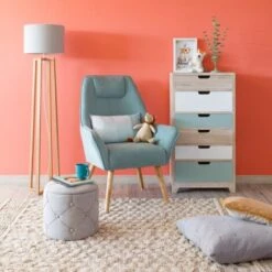 Lámpara De Pie Nórdica Marrón De Madera Para Salón Fantasy -