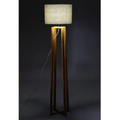 Lámpara De Pie Nórdica Marrón De Madera Para Salón Fantasy - -Trio Ventas 24309224 5