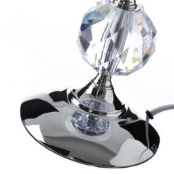 Lámpara De Mesita De Noche Luxury De Metal Y Cristal Blanca, De ø 17x31 Cm - -Trio Ventas 24312030 4