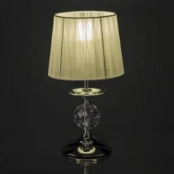 Lámpara De Mesita De Noche Luxury De Metal Y Cristal Blanca, De ø 17x31 Cm - -Trio Ventas 24312030 5