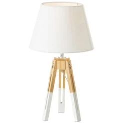 Lámpara De Sobremesa Nórdica Blanca De Madera Para Salón Vitta - -Trio Ventas 24312256 4