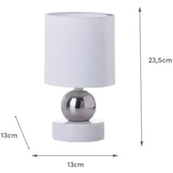 Lámpara De Mesita De Noche Moderna Blanca De Cerámica Para Dormitorio Fantasy - -Trio Ventas 24313116 5