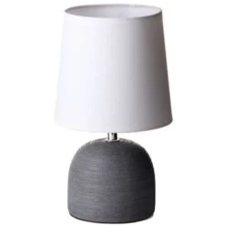 Lámpara De Mesita De Noche Moderna Gris De Cerámica Para Dormitorio Vitta -