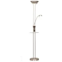 Lámpara De Pie LED Olimpia Níquel (18W+5W)