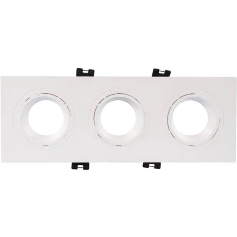 Aro Downlight Cuadrado Basculante Para Tres Bombillas LED GU10 / GU5.3 Corte 75x235 Mm Blanco. 7 Aro Downlight Cuadrado Basculante Para Tres Bombillas LED GU10 / GU5.3 Corte 75x235 Mm Blanco. - Imagen 5
