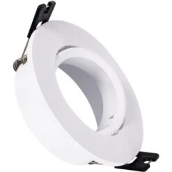 Aro Downlight Circular Basculante Para Bombilla LED GU10 / GU5.3 Corte Ø 75 Mm Blanco.