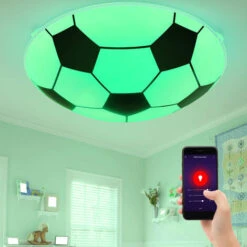 Lámpara De Techo Para Niños Smart Home DIMMABLE Football Glass Light Alexa Google En Un Juego Que Incluye Bombillas LED RGB