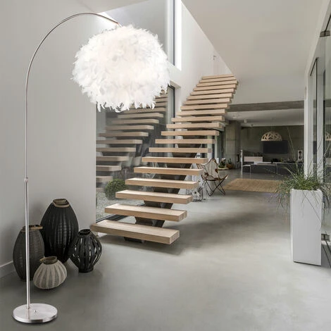 Lámpara De Arco Con Muelles Lámpara De Pie Lámpara De Salón Lámpara De Pie Ajustable En Altura, Blanco Plata, 1x E27, An. X Al. 96x141-196 Cm 7 Lámpara De Arco Con Muelles Lámpara De Pie Lámpara De Salón Lámpara De Pie Ajustable En Altura, Blanco Plata, 1x E27, An. X Al. 96x141-196 Cm - Imagen 5