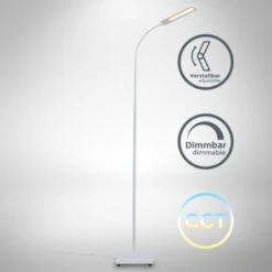 B.K. Licht Lampara De Pie Incl. 6,5W 600lm Module LED I Función De Memoria I Control Táctil I 3000K - 6500K Blanca-cálida - Blanca-fria