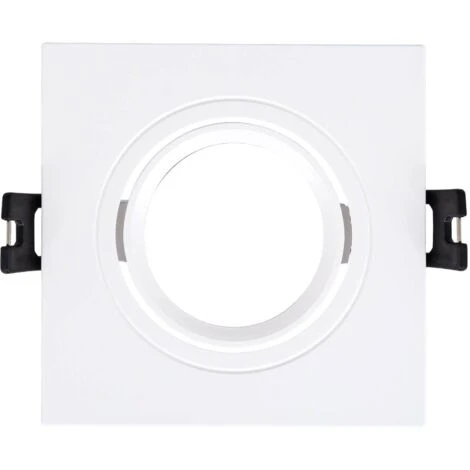 Aro Downlight Cuadrado Basculante Para Bombilla LED GU10 / GU5.3 Corte Ø 75 Mm Blanco Mate. 4 Aro Downlight Cuadrado Basculante Para Bombilla LED GU10 / GU5.3 Corte Ø 75 Mm Blanco Mate. - Imagen 2