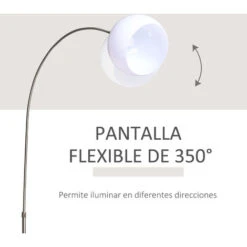 HOMCOM Lámpara De Pie Ajustable En Altura De 130-180cm Necesaria Bombilla E27 Máx. 40W -Trio Ventas 30483463 5